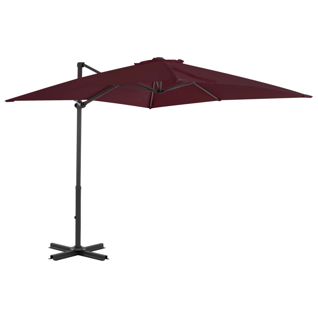 vidaXL Cantilever Garden Parasol with Aluminium Pole Bordeaux Red 250x250 cm