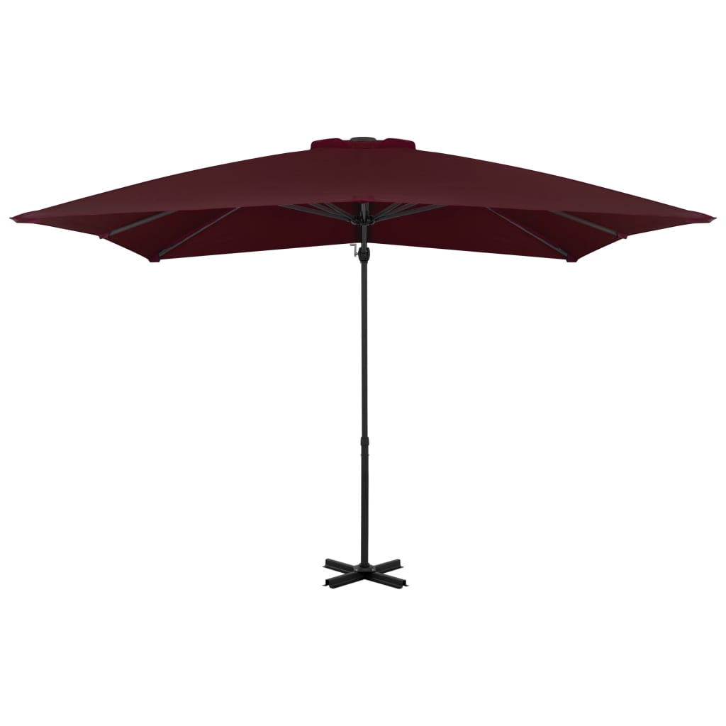 vidaXL Cantilever Garden Parasol with Aluminium Pole Bordeaux Red 250x250 cm