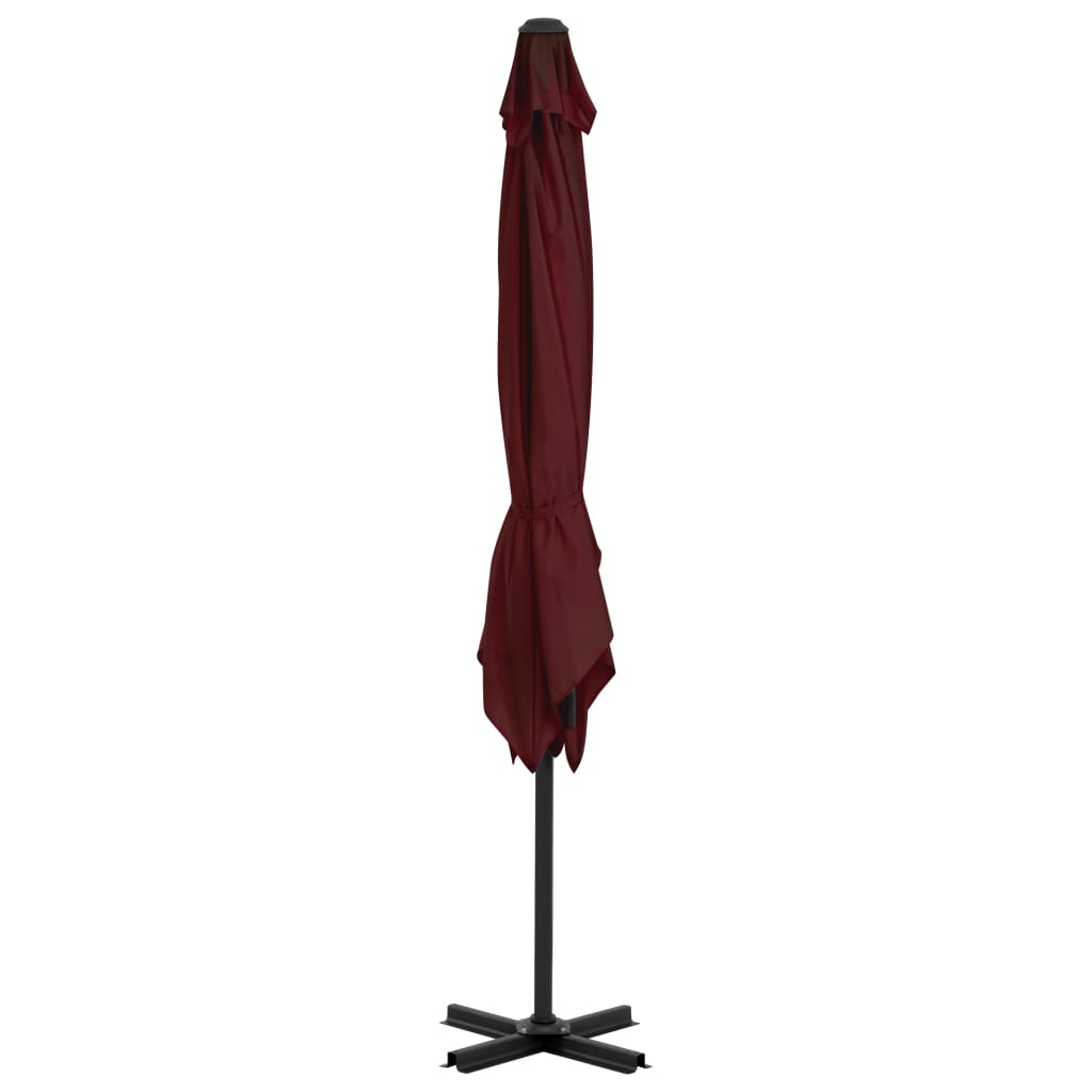 vidaXL Cantilever Garden Parasol with Aluminium Pole Bordeaux Red 250x250 cm