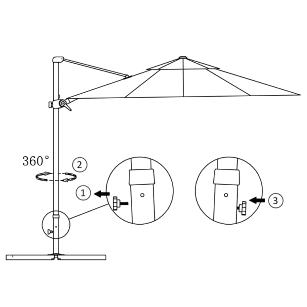 vidaXL Cantilever Garden Parasol with Aluminium Pole Bordeaux Red 250x250 cm