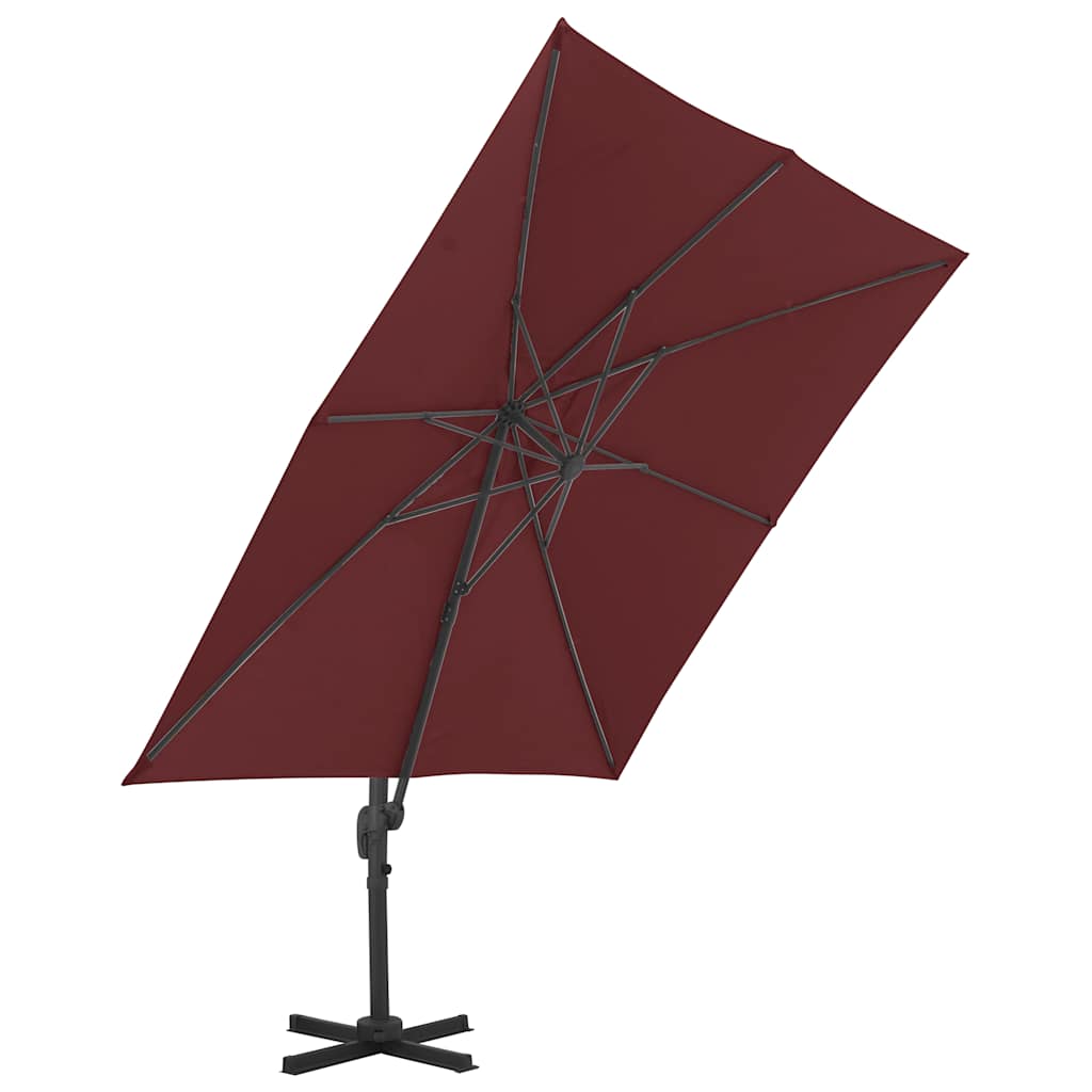 Cantilever Garden Parasol with Aluminium Pole Bordeaux Red 400x300 cm
