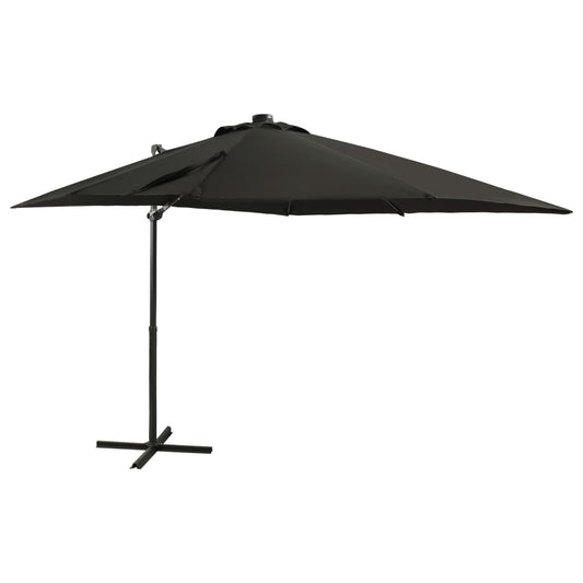 vidaXL Cantilever Garden Parasol with Pole and LED Lights Black 250 cm