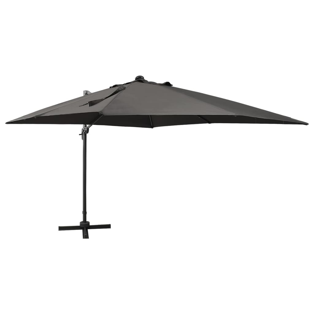 vidaXL Cantilever Garden Parasol with Pole and LED Lights Anthracite 300 cm