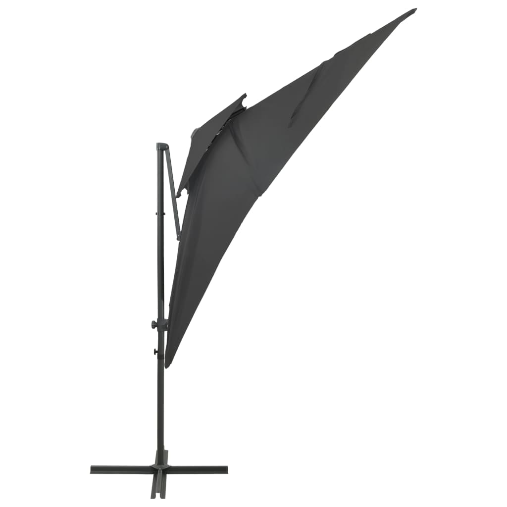 vidaXL Cantilever Garden Parasol with Double Top Anthracite 250x250 cm