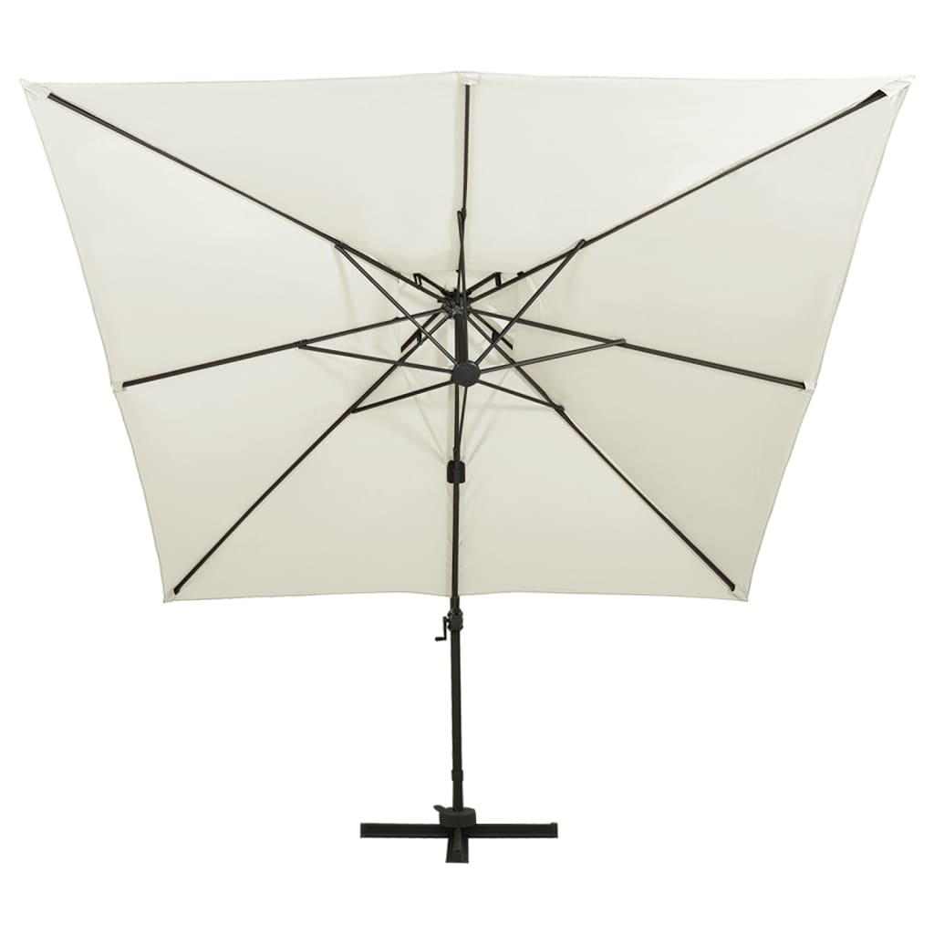 vidaXL Cantilever Garden Parasol with Double Top 300x300 cm Sand