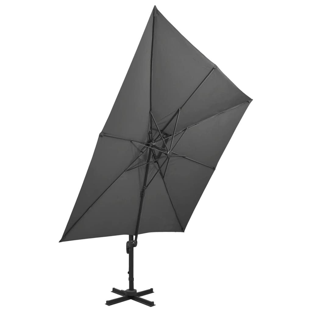 vidaXL Cantilever Garden Parasol with Double Top 300x300 cm Anthracite