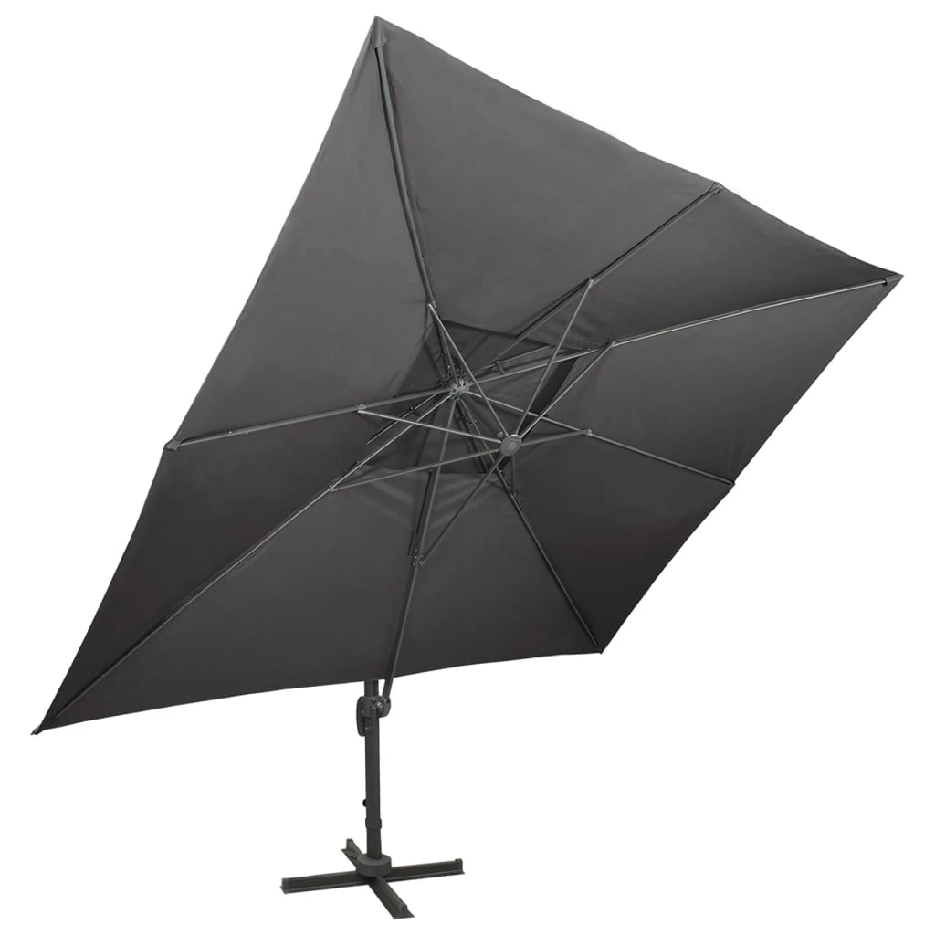 vidaXL Cantilever Garden Parasol with Double Top Anthracite 400x300 cm