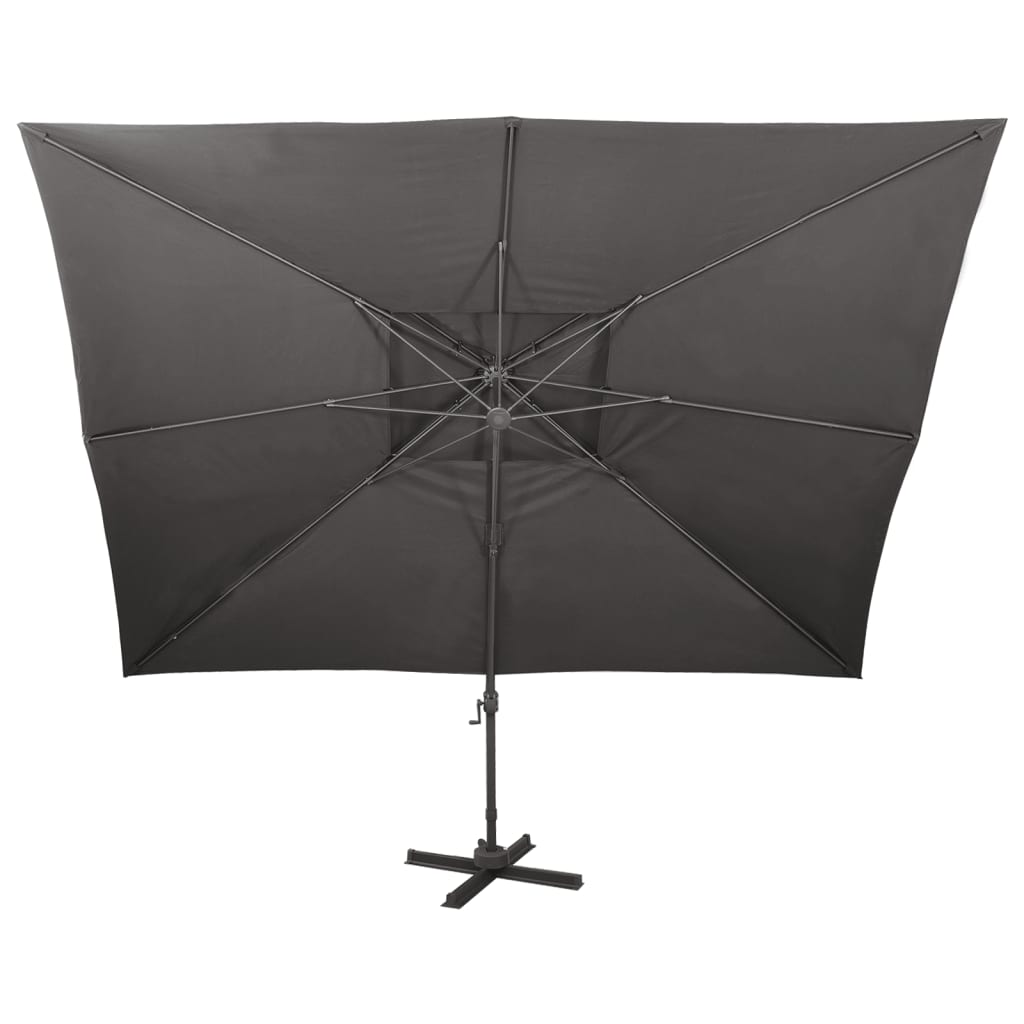 vidaXL Cantilever Garden Parasol with Double Top Anthracite 400x300 cm