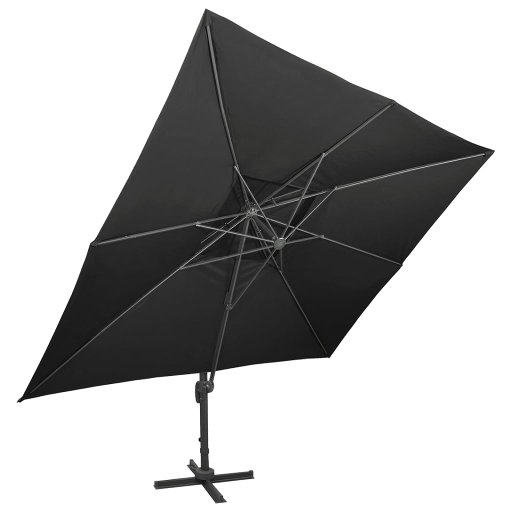 vidaXL Cantilever Garden Parasol with Double Top Black 400x300 cm