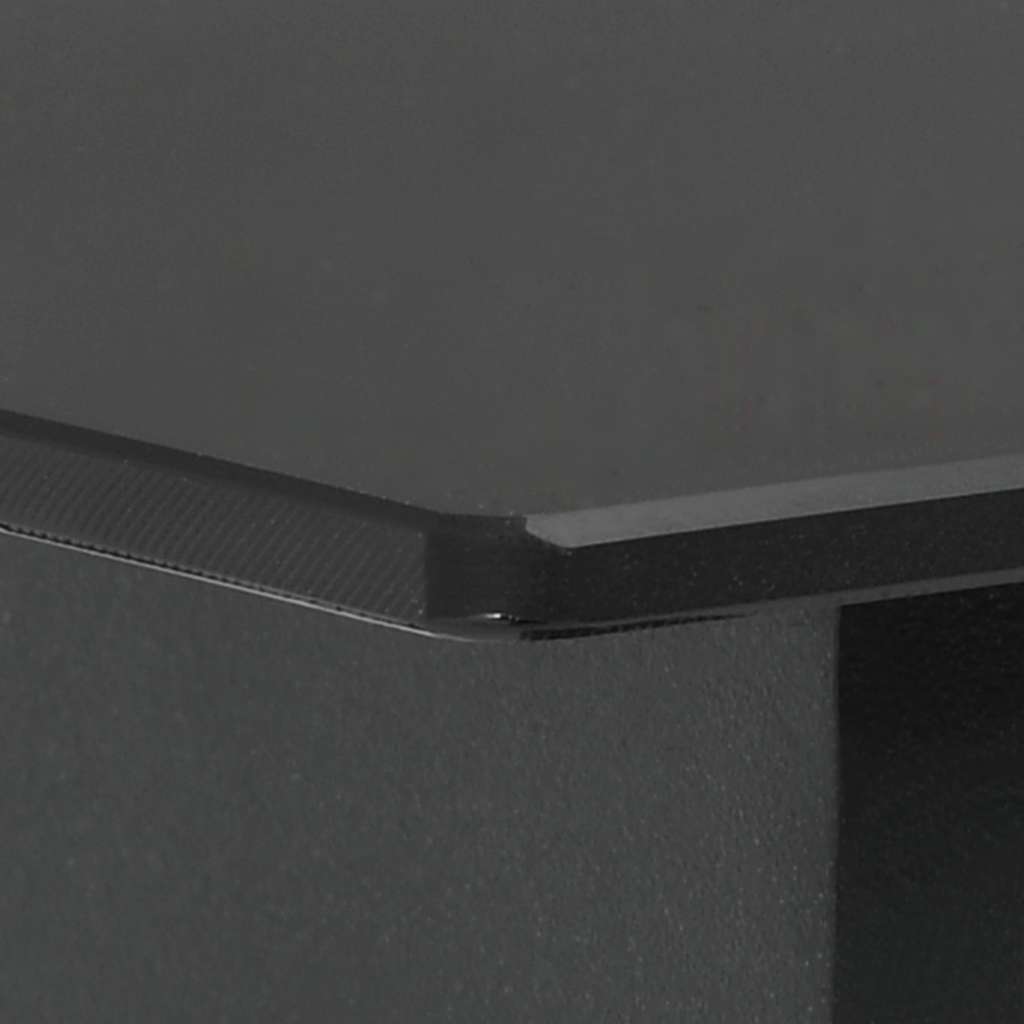 313114 vidaXL Garden Dining Table Black 80x80x74 cm Steel and Glass