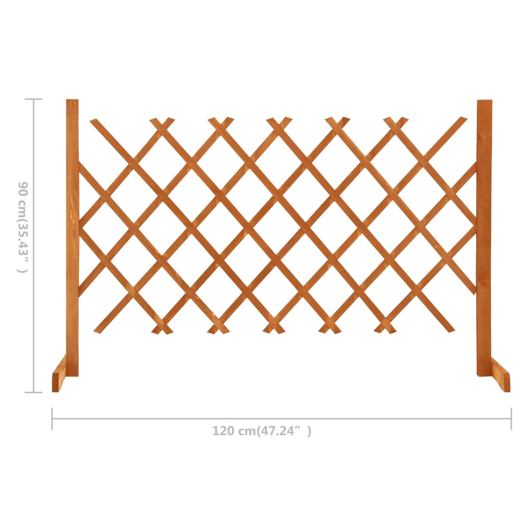 vidaXL Garden Trellis Fence Orange 120x90 cm Solid Firwood