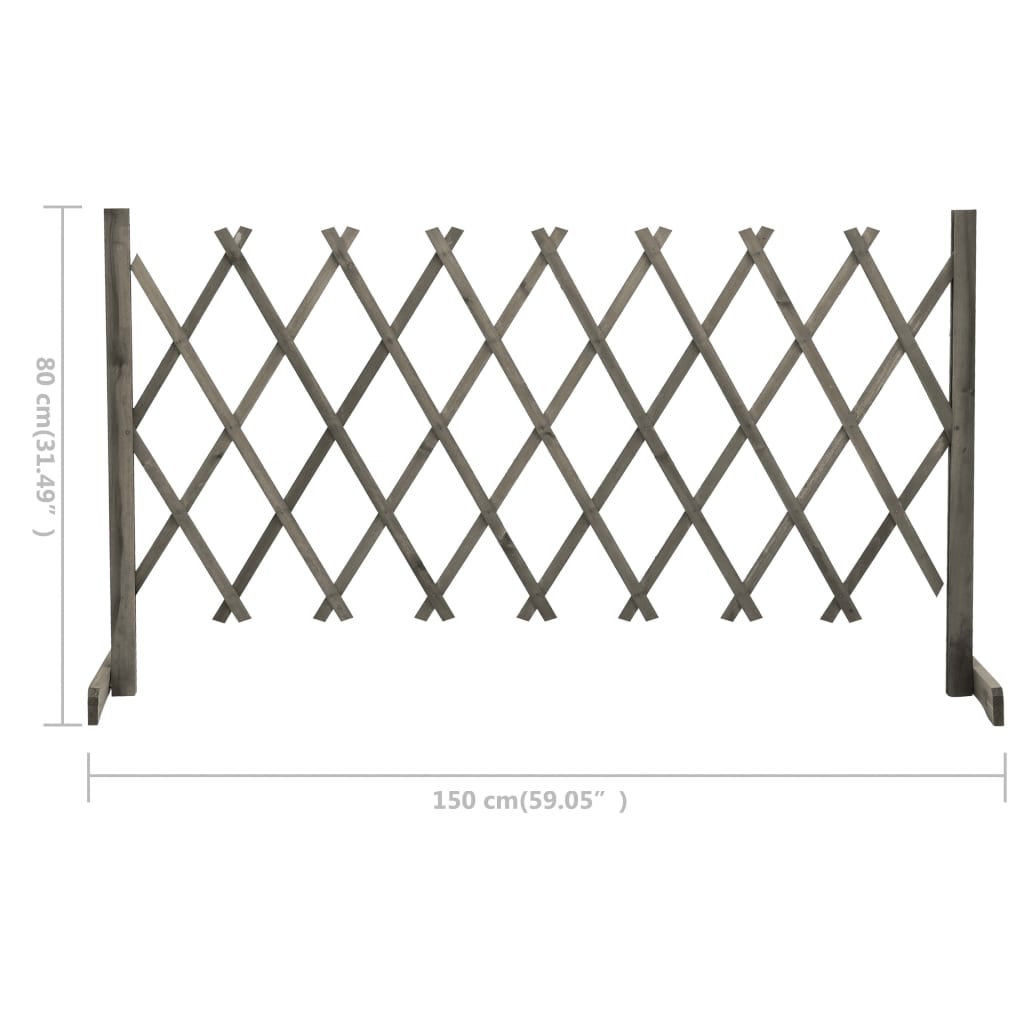 vidaXL Garden Trellis Fence Grey 150x80 cm Solid Firwood