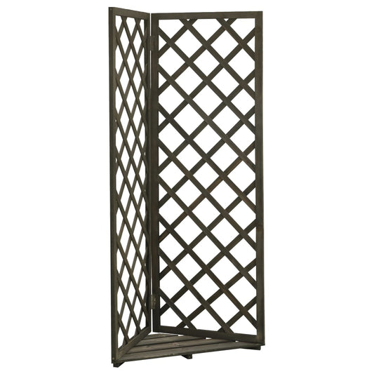 vidaXL Corner Trellis Planter Grey 50x50x145 cm Solid Firwood