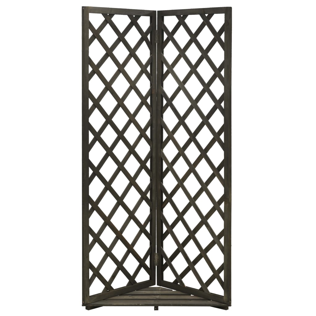 vidaXL Corner Trellis Planter Grey 50x50x145 cm Solid Firwood