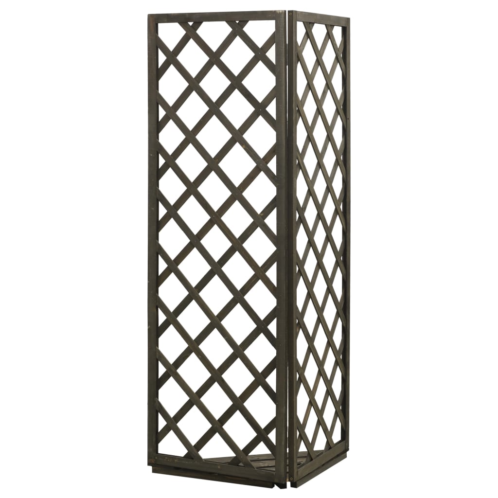 vidaXL Corner Trellis Planter Grey 50x50x145 cm Solid Firwood