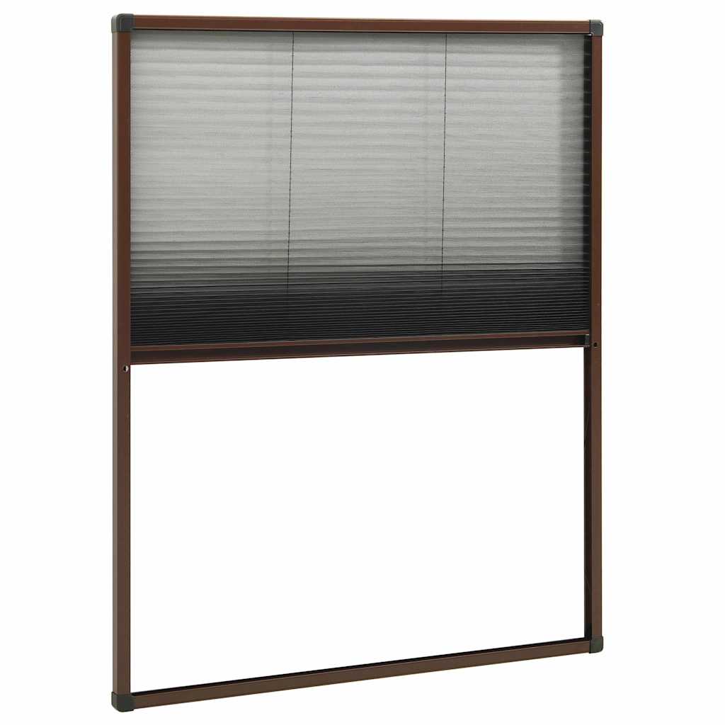 148653 vidaXL Plisse Insect Screen for Windows Aluminium Brown 60x80 cm