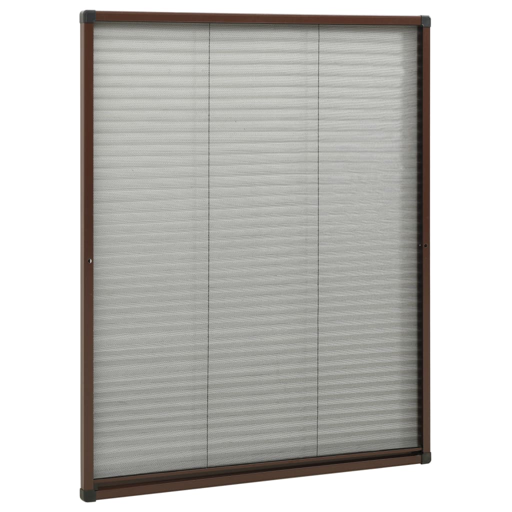 vidaXL Plisse Insect Screen for Windows Aluminium Brown 80x100 cm