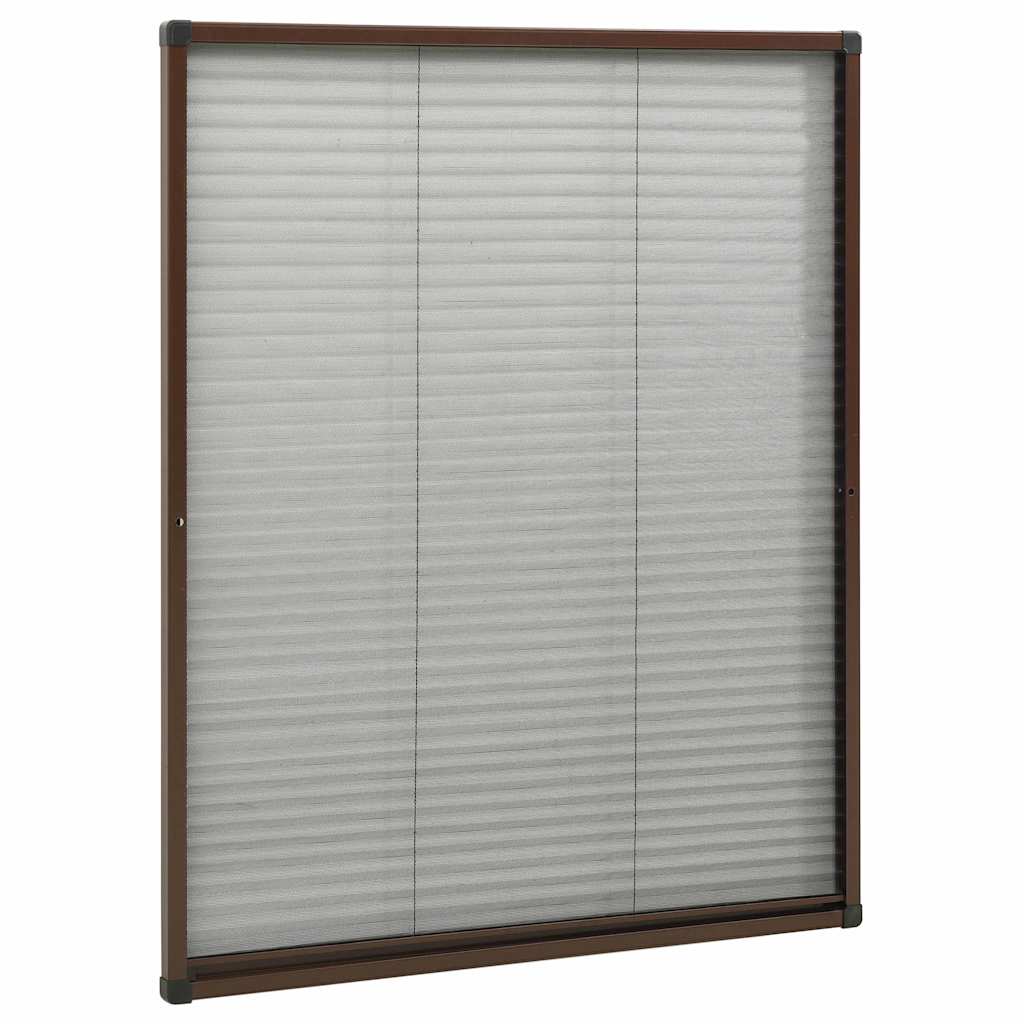 148654 vidaXL Plisse Insect Screen for Windows Aluminium Brown 80x100 cm