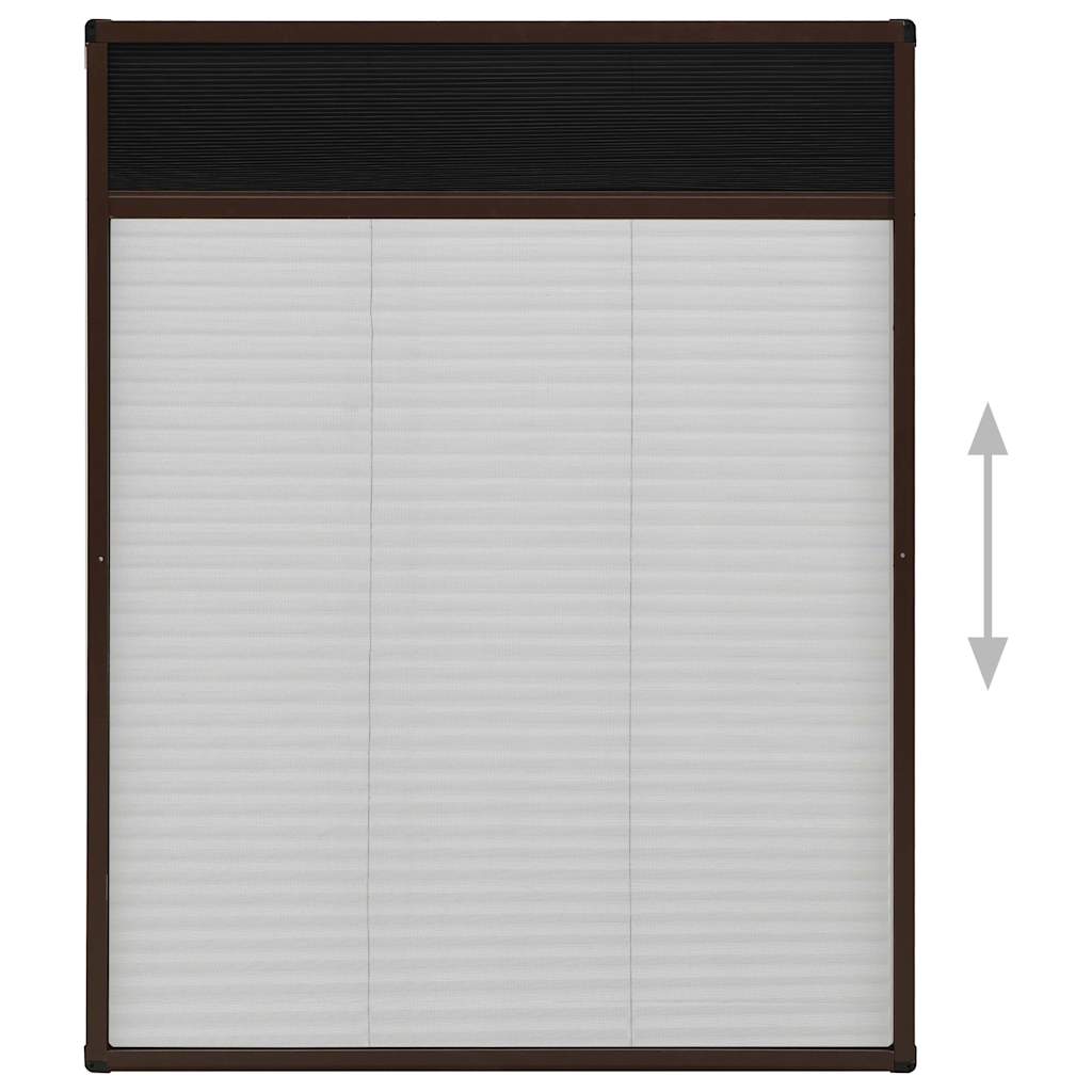 148654 vidaXL Plisse Insect Screen for Windows Aluminium Brown 80x100 cm