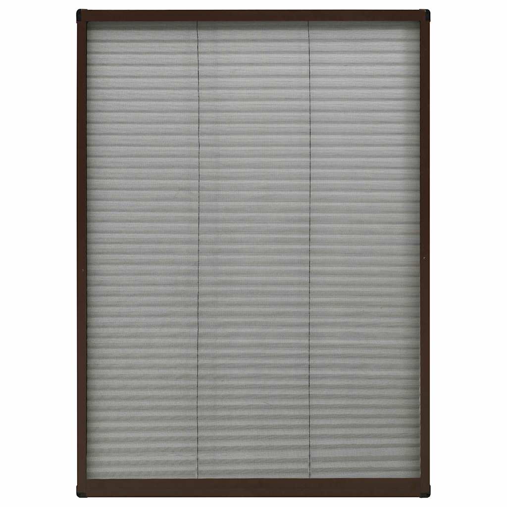 148655 vidaXL Plisse Insect Screen for Windows Aluminium Brown 80x120 cm