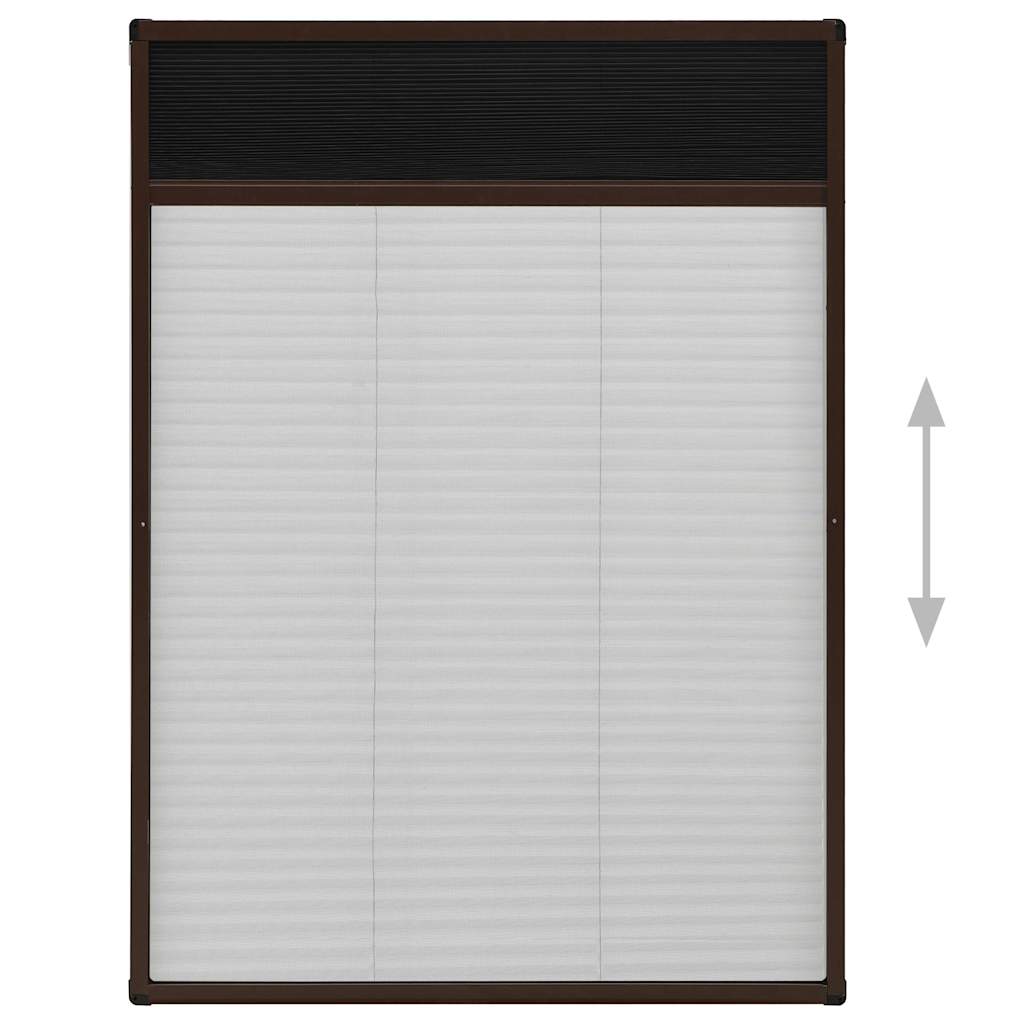 148655 vidaXL Plisse Insect Screen for Windows Aluminium Brown 80x120 cm