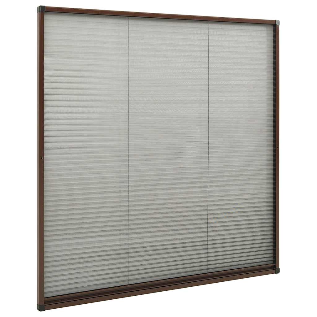 148656 vidaXL Plisse Insect Screen for Windows Aluminium Brown 120x120 cm