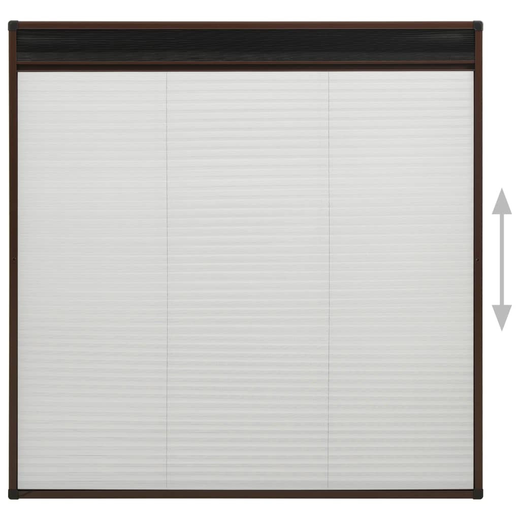 Plisse Insect Screen for Windows Aluminium Brown 120x120 cm