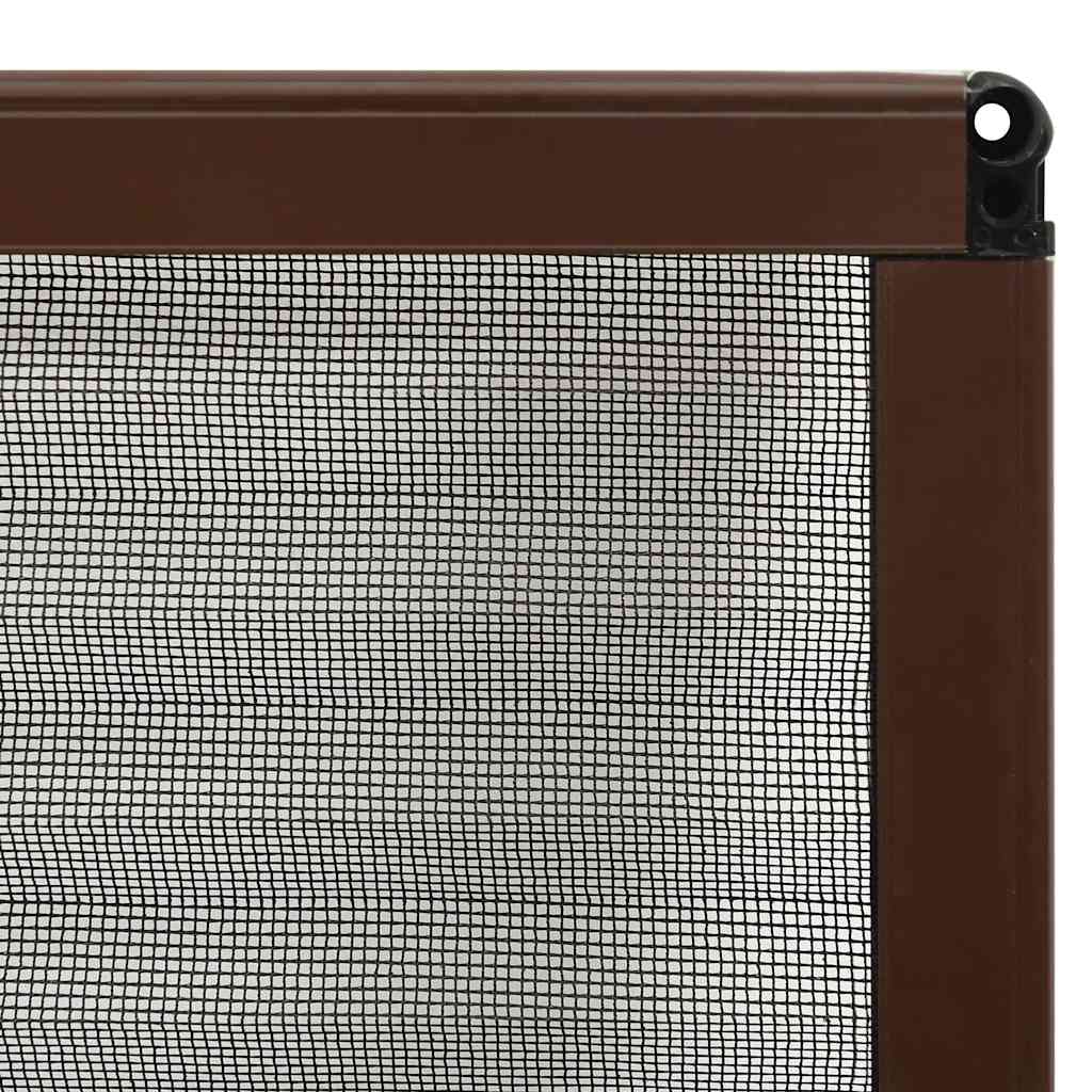 148656 vidaXL Plisse Insect Screen for Windows Aluminium Brown 120x120 cm