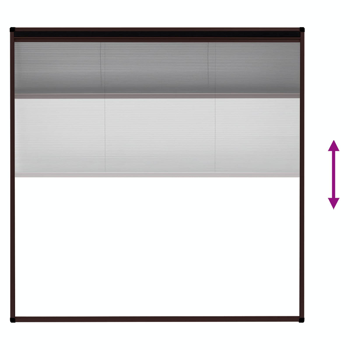 148656 vidaXL Plisse Insect Screen for Windows Aluminium Brown 120x120 cm