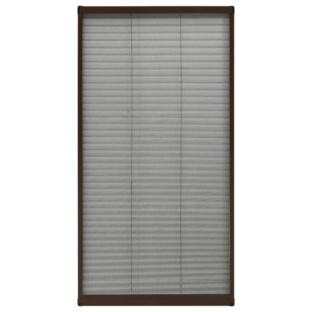 Plisse Insect Screen for Windows Aluminium Brown 80x160 cm