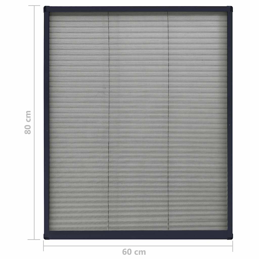 148663 vidaXL Plisse Insect Screen for Windows Aluminium Anthracite 60x80cm