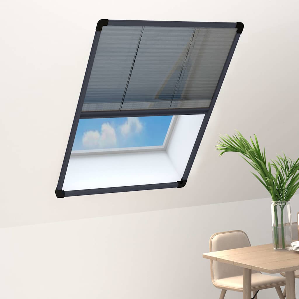 148665 vidaXL Plisse Insect Screen for Windows Aluminium Anthracite 80x120 cm