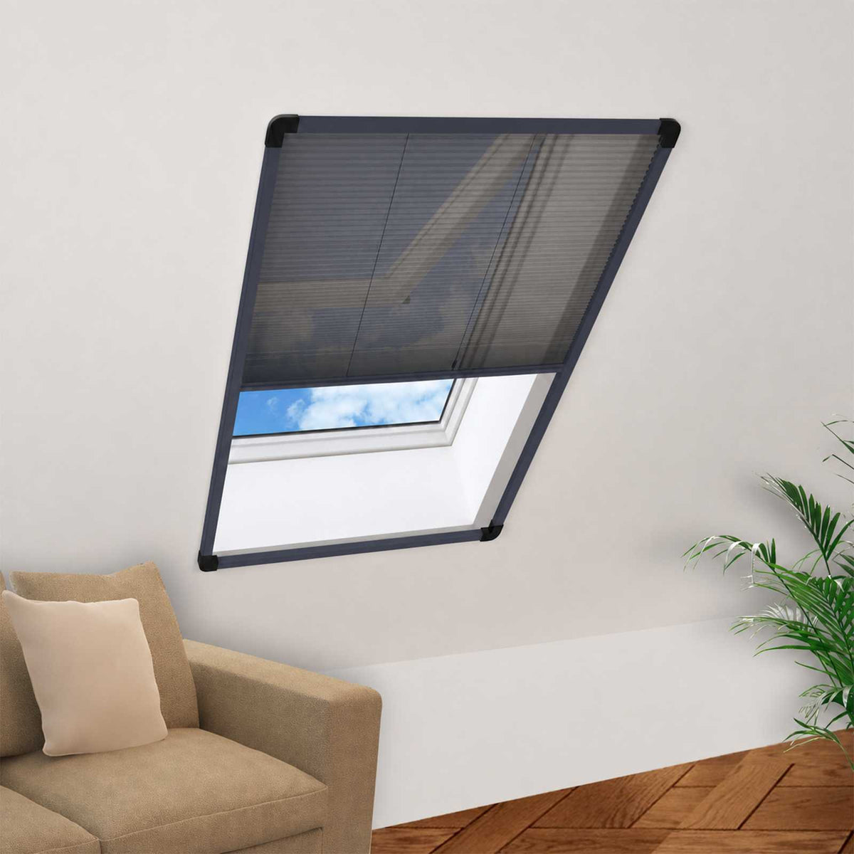 148665 vidaXL Plisse Insect Screen for Windows Aluminium Anthracite 80x120 cm