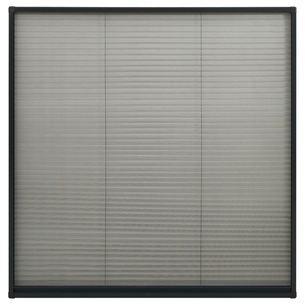 Plisse Insect Screen for Windows Aluminium Anthracite 120x120cm