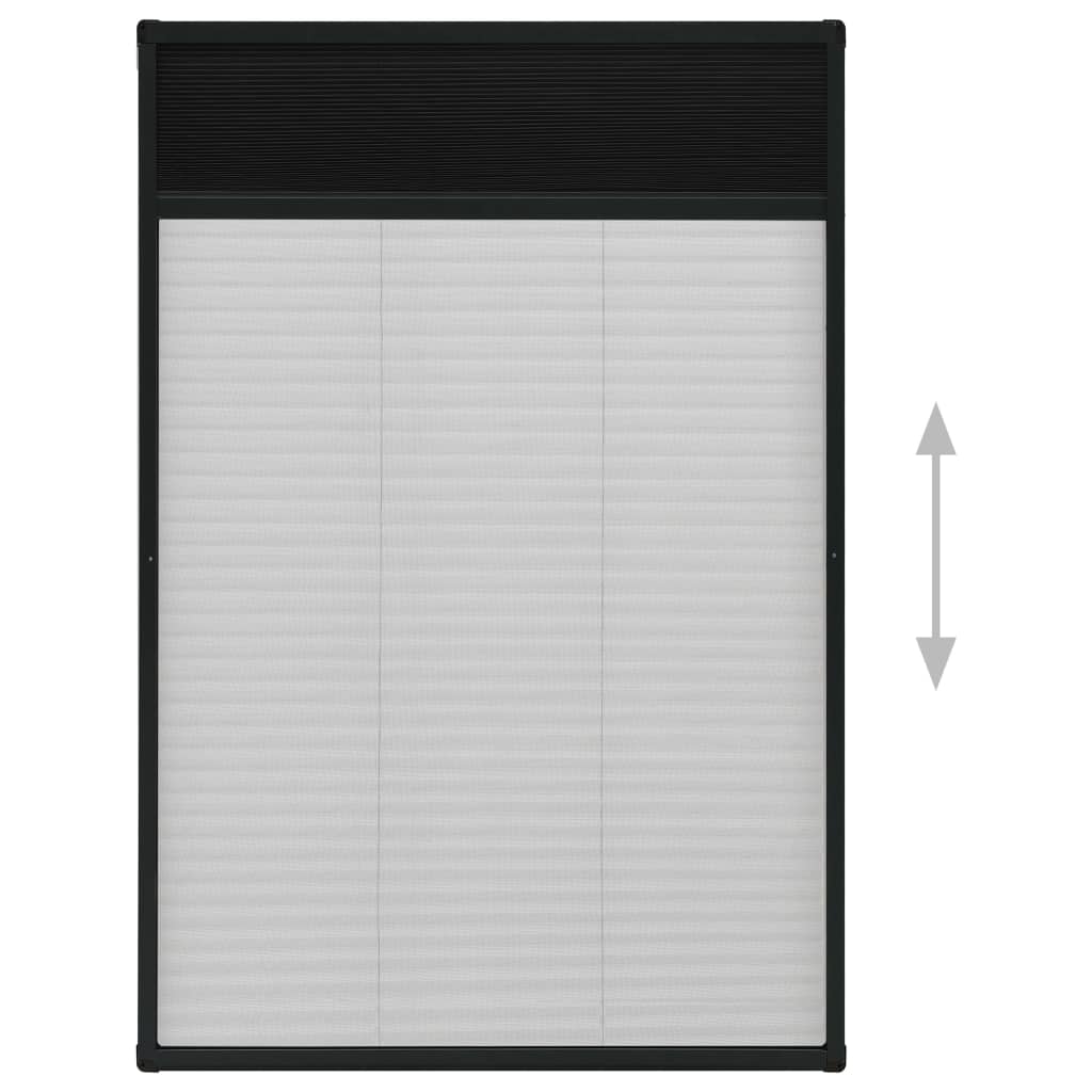 Plisse Insect Screen for Windows Aluminium Anthracite 80x160cm