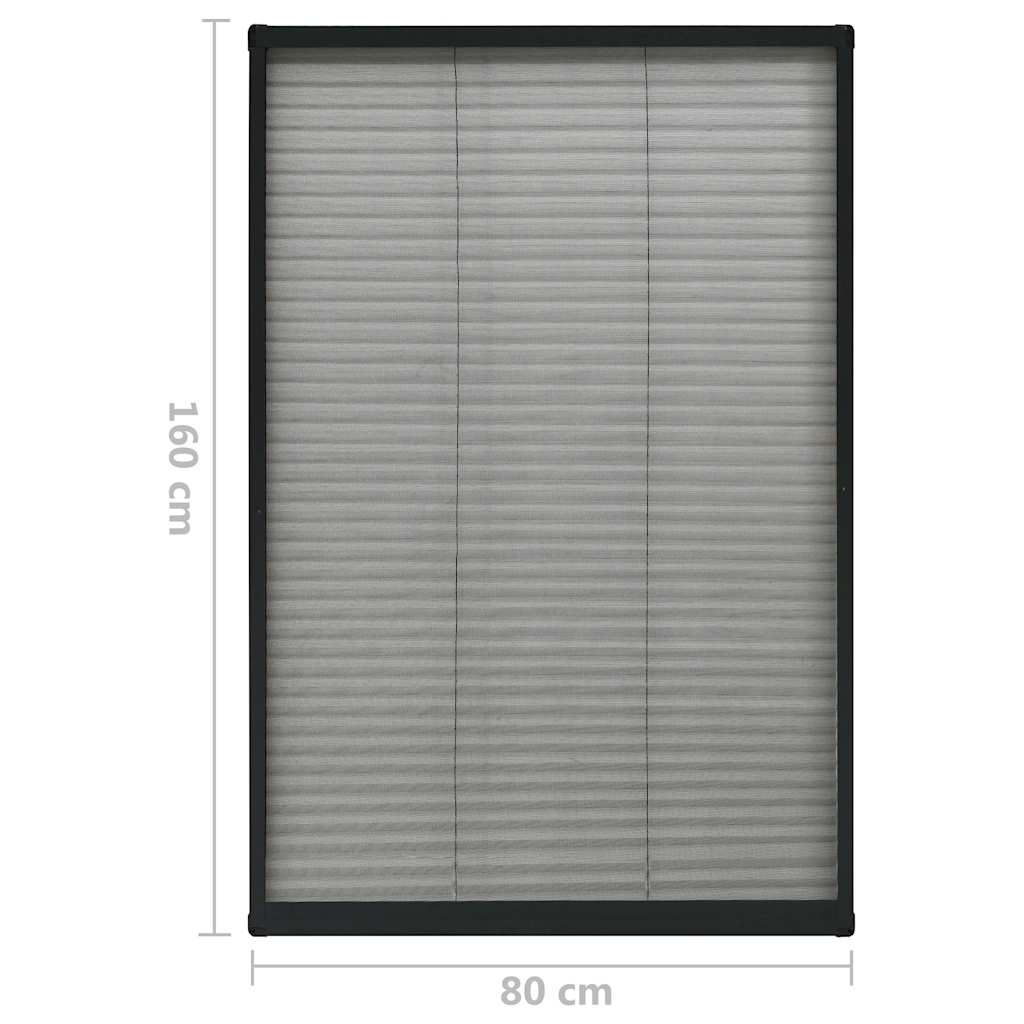 148668 vidaXL Plisse Insect Screen for Windows Aluminium Anthracite 80x160cm