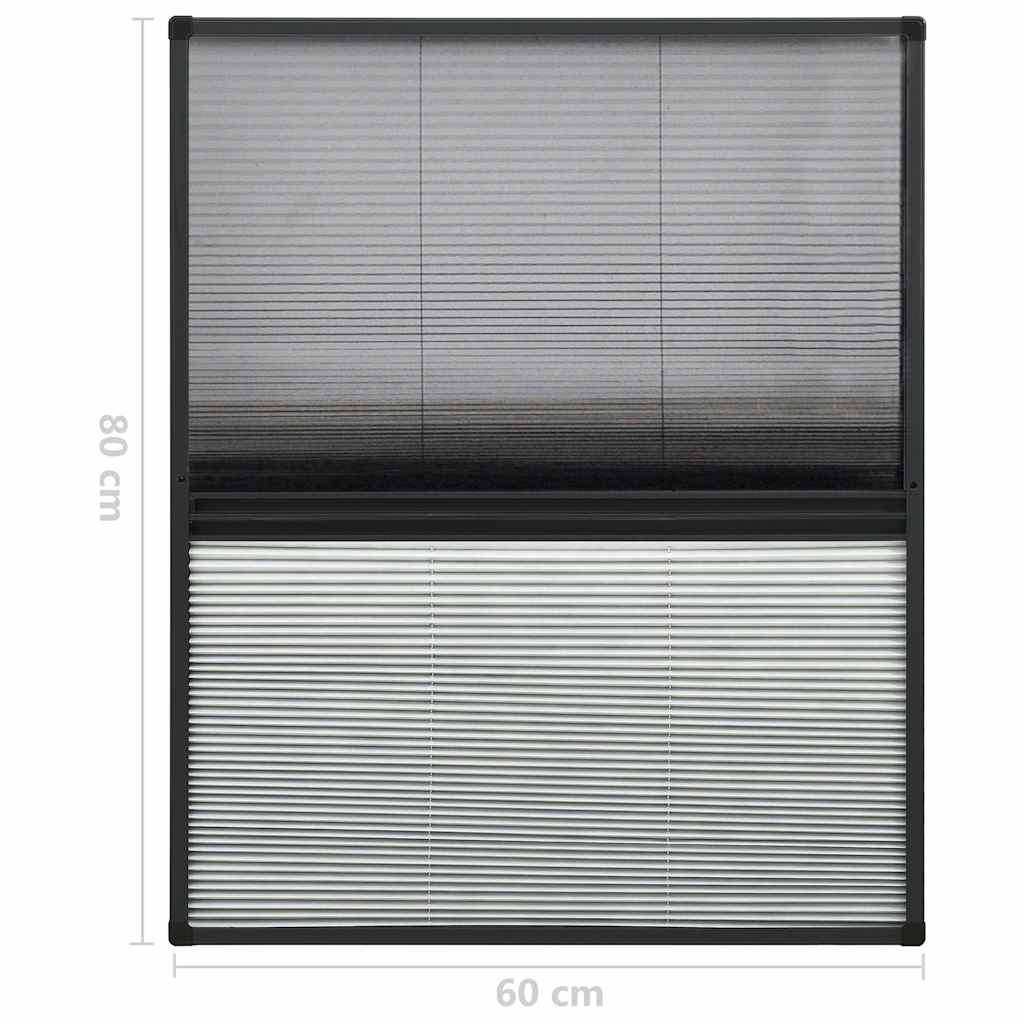 148682 vidaXL Plisse Insect Screen for Windows Aluminium 60x80 cm with Shade