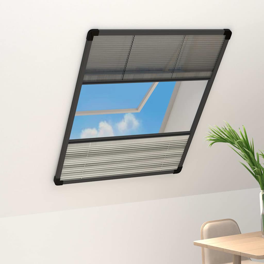 148682 vidaXL Plisse Insect Screen for Windows Aluminium 60x80 cm with Shade