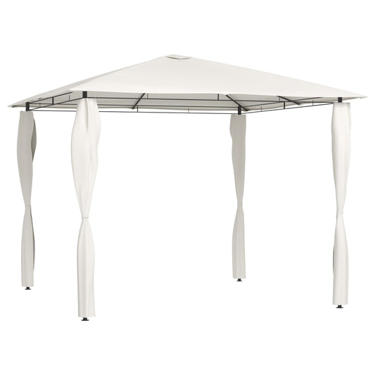 vidaXL Gazebo with Post Covers 3x3x2.6 m Cream 160 g/m²