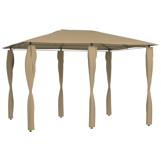 vidaXL Gazebo with Post Covers 3x4x2.6 m Taupe 160 g/m²
