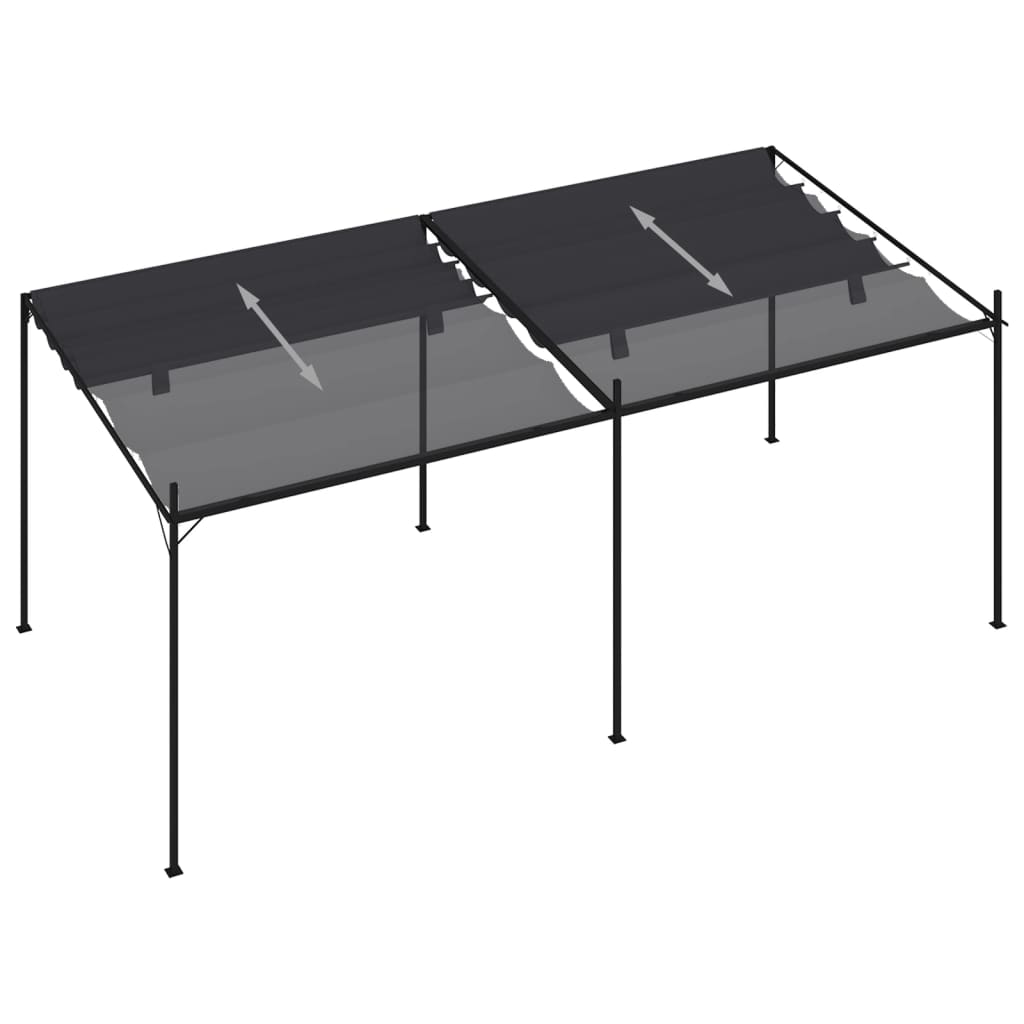 Gazebo with Retractable Roof 600x300x233 cm Anthracite