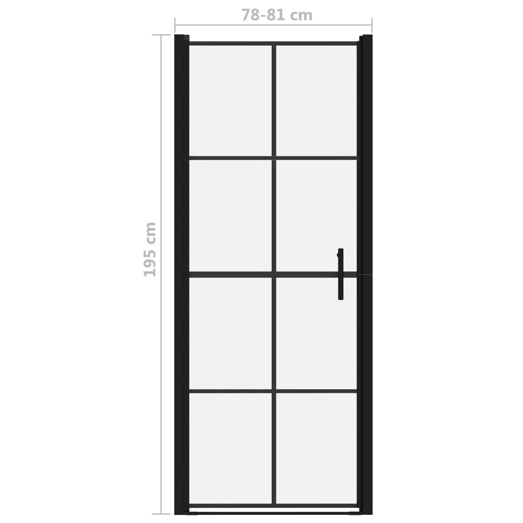 vidaXL Shower Doors Tempered Glass 81x195 cm Black