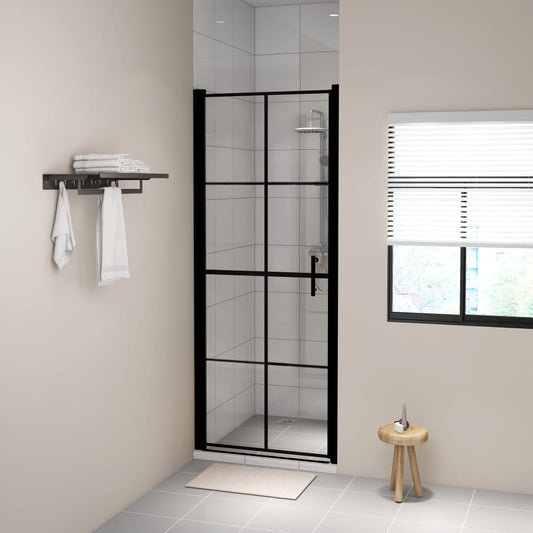 vidaXL Shower Doors Tempered Glass 81x195 cm Black