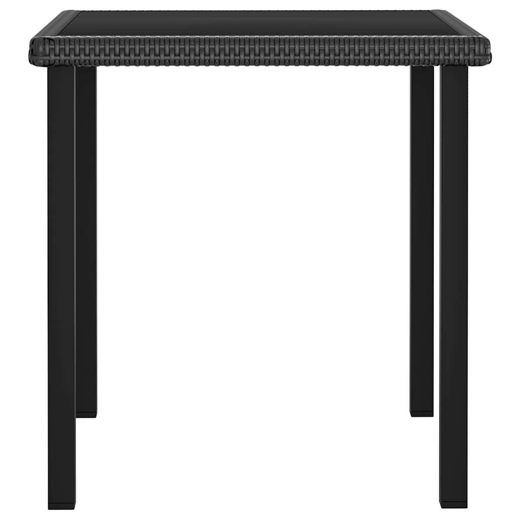 315114 vidaXL Garden Dining Table Black 70x70x73 cm Poly Rattan