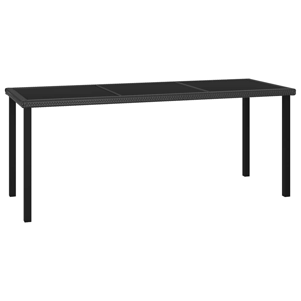 315116 vidaXL Garden Dining Table Black 180x70x73 cm Poly Rattan