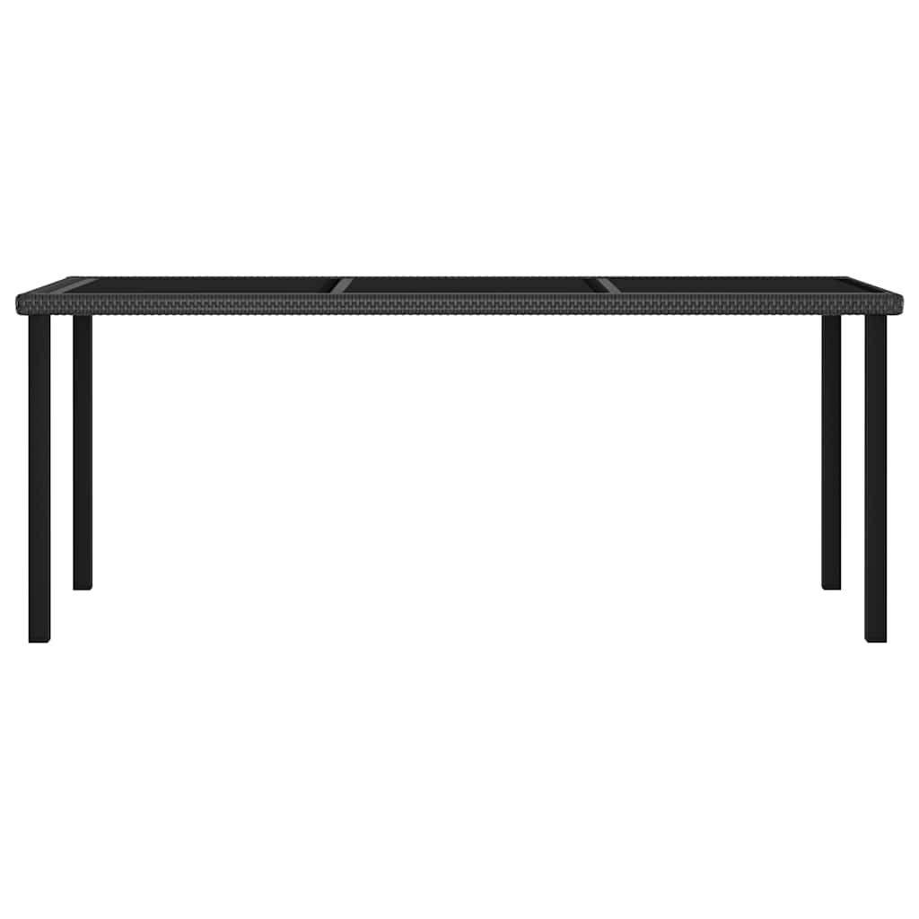 315116 vidaXL Garden Dining Table Black 180x70x73 cm Poly Rattan