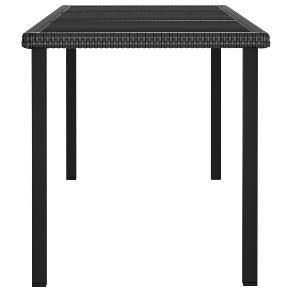 vidaXL Garden Dining Table Black 180x70x73 cm Poly Rattan