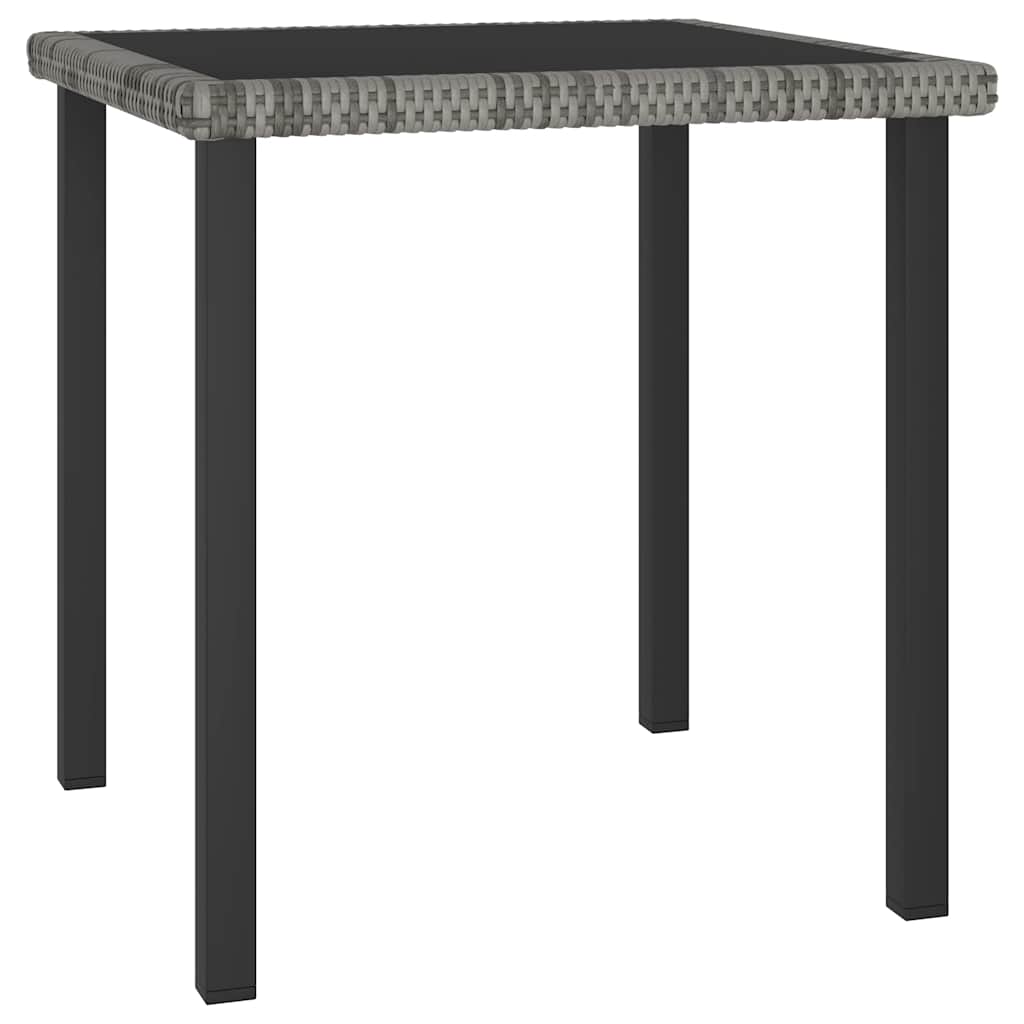 315117 vidaXL Garden Dining Table Grey 70x70x73 cm Poly Rattan