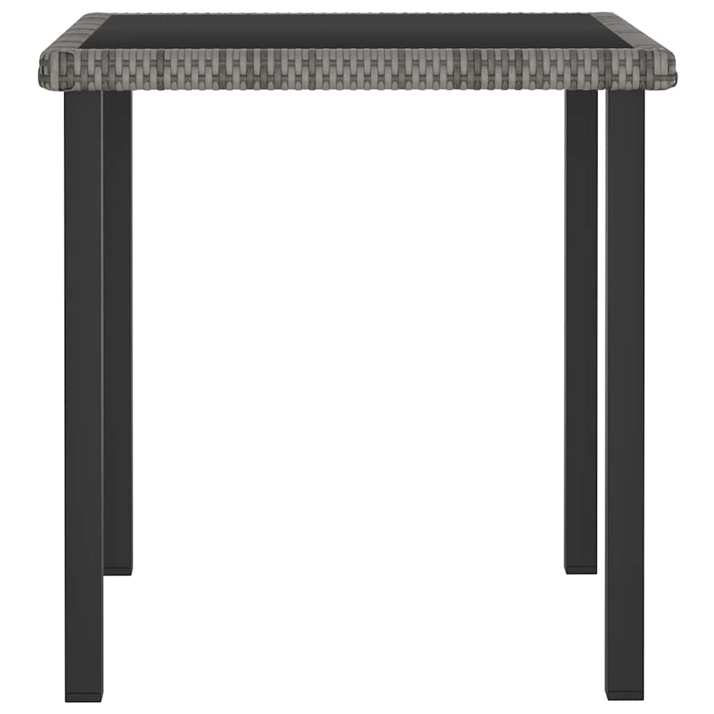 315117 vidaXL Garden Dining Table Grey 70x70x73 cm Poly Rattan