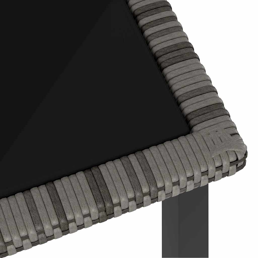 315118 vidaXL Garden Dining Table Grey 140x70x73 cm Poly Rattan
